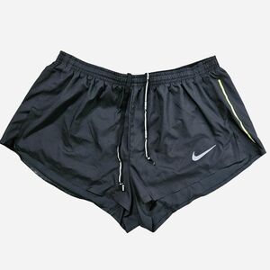 Nike Women's Black Athletic Shorts with Yellow Detail